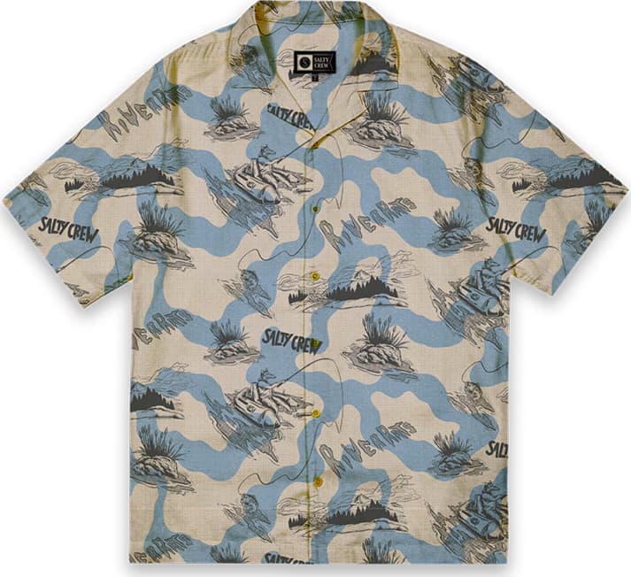Salty Crew Salty Crew Men's River Rats Fill Short Sleeve Shirt River Rat Print