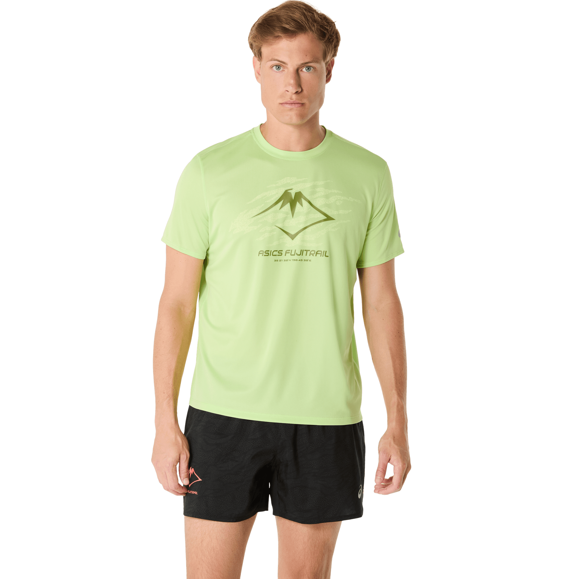 Asics Asics Men's Fujitrail Logo Short Sleeve Top Lime Green/huddle Yellow/cactus