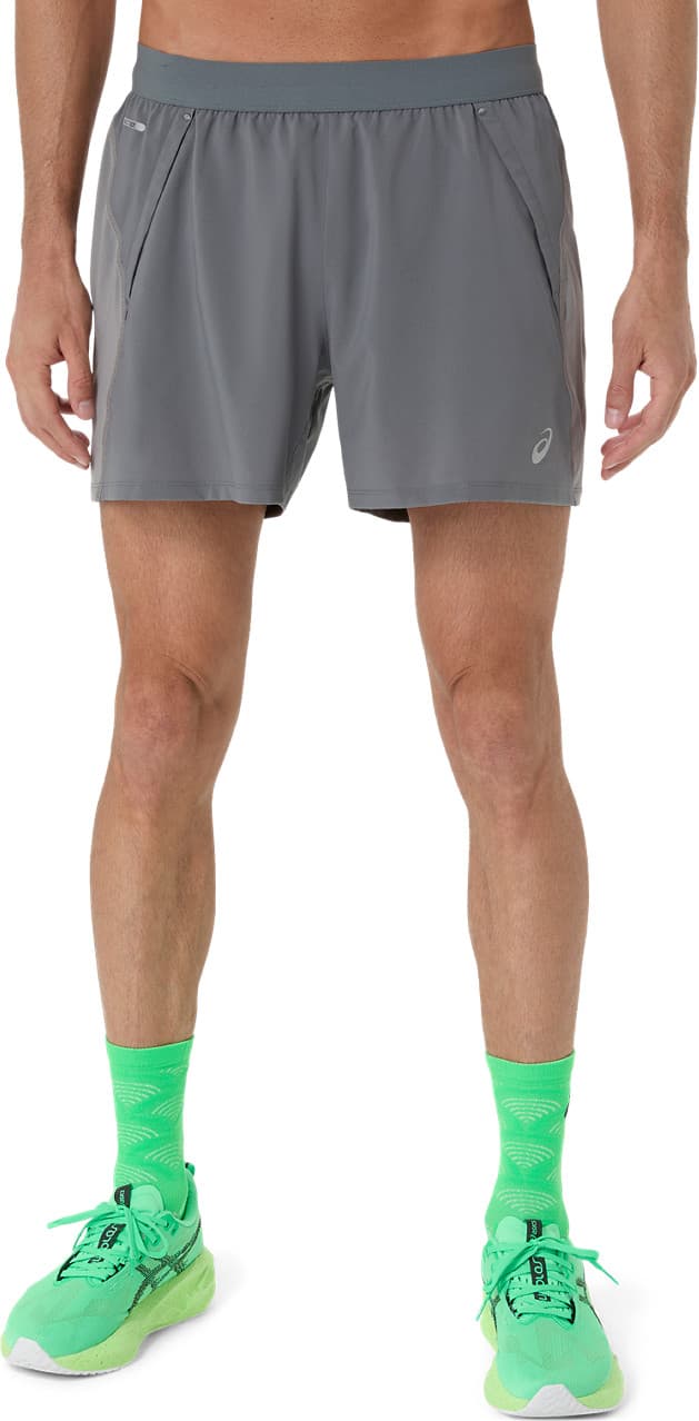 Asics Asics Men's Road 5in Short Clay Grey/Steel Grey/Illuminate Green