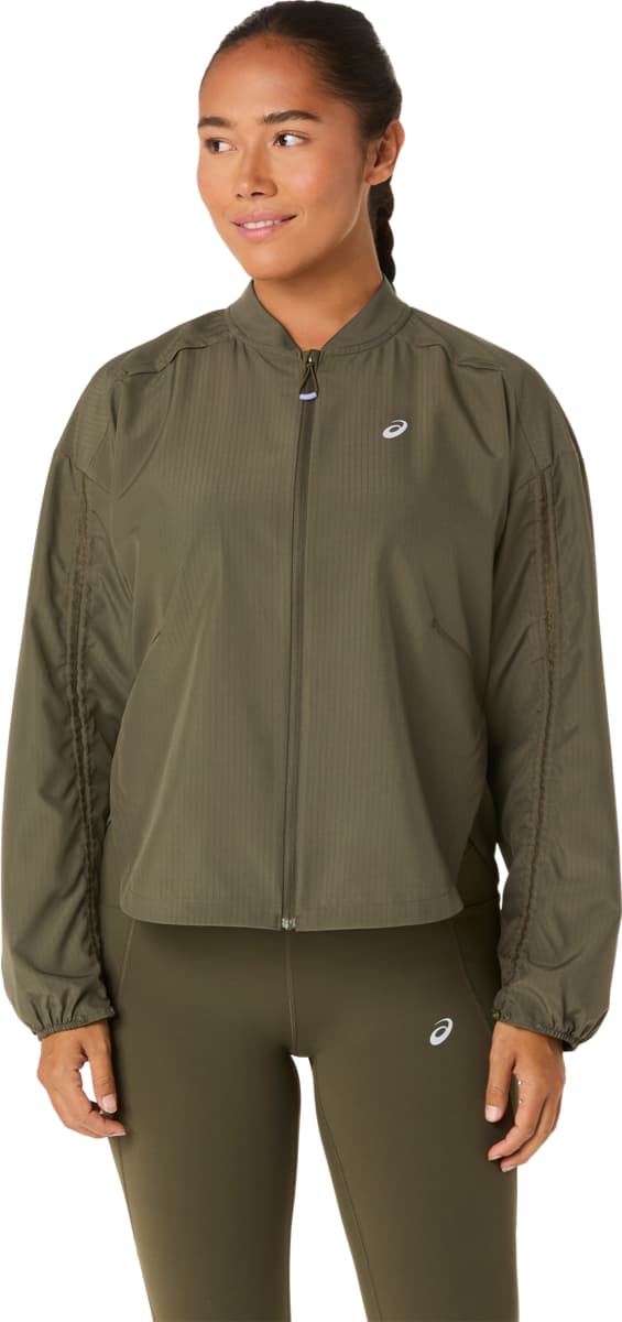 Asics Asics Women's Nagino Run Adjustable Jacket Dark Olive