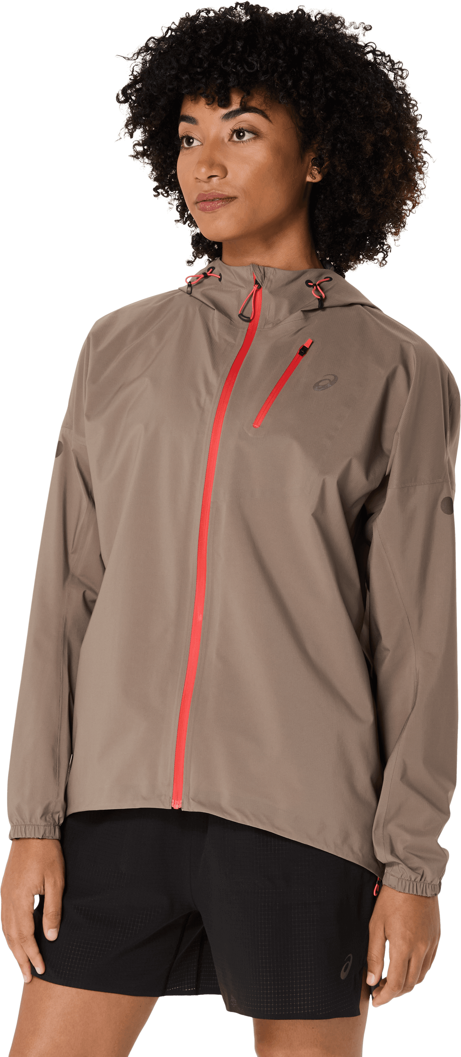 Asics Asics Women's Fujitrail Elite Waterproof Jacket Taupe Grey
