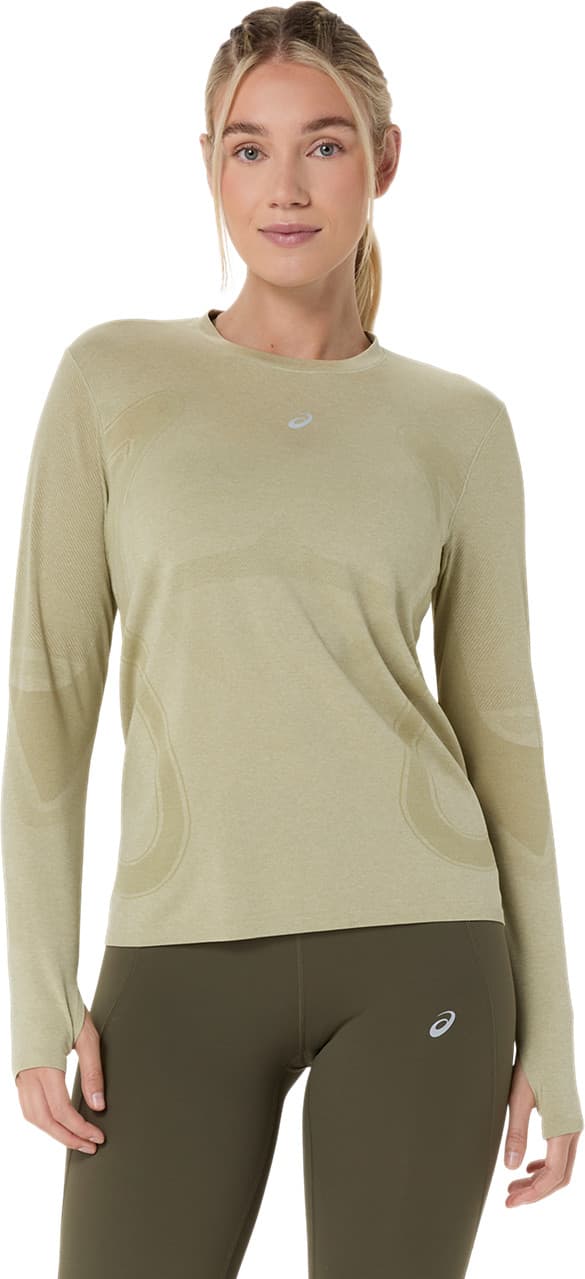 Asics Asics Women's Road Seamless Long Sleeve Top Khaki/Cream