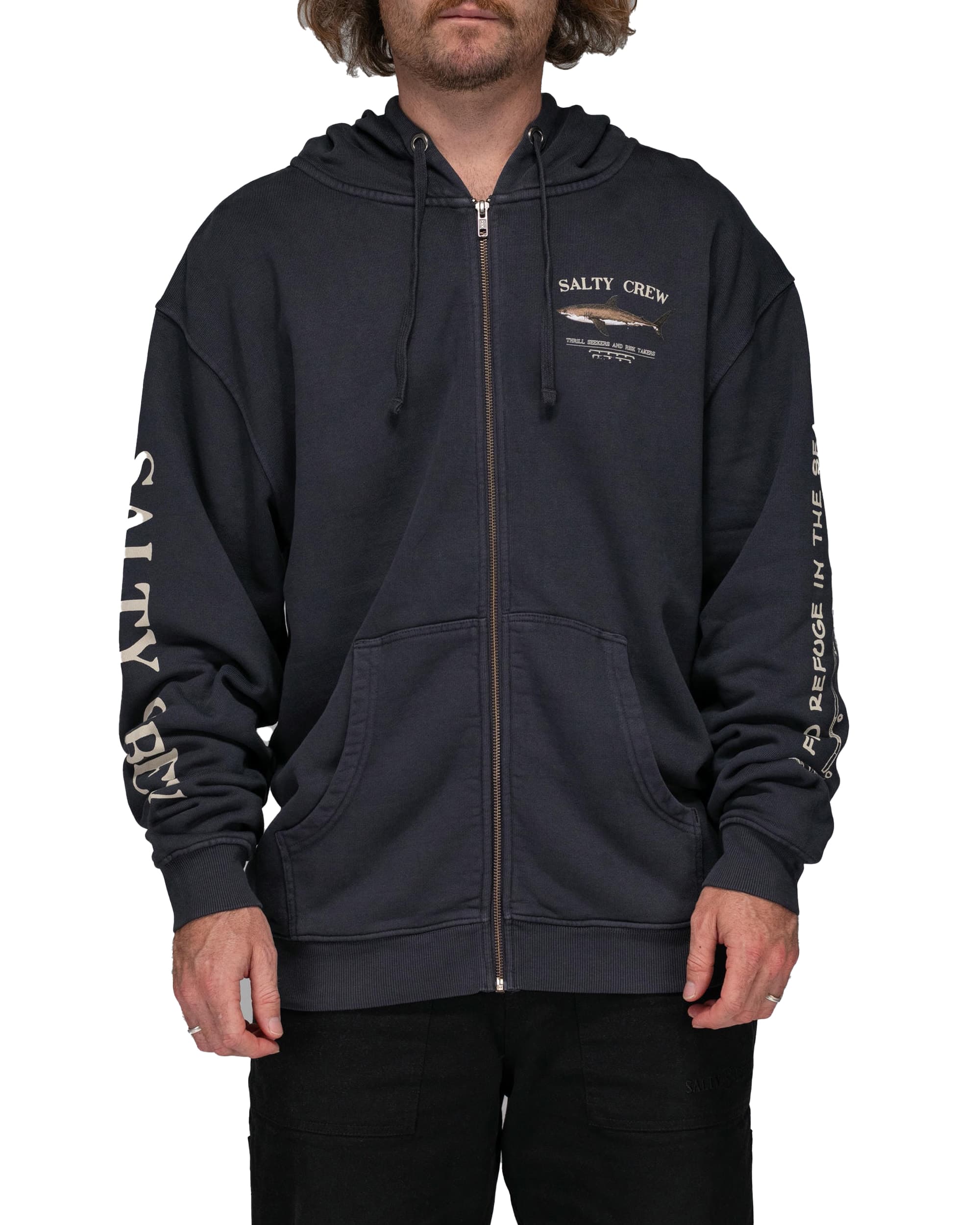 Salty Crew Salty Crew Men's Bruce Vintage Zip Fleece Pigment Black