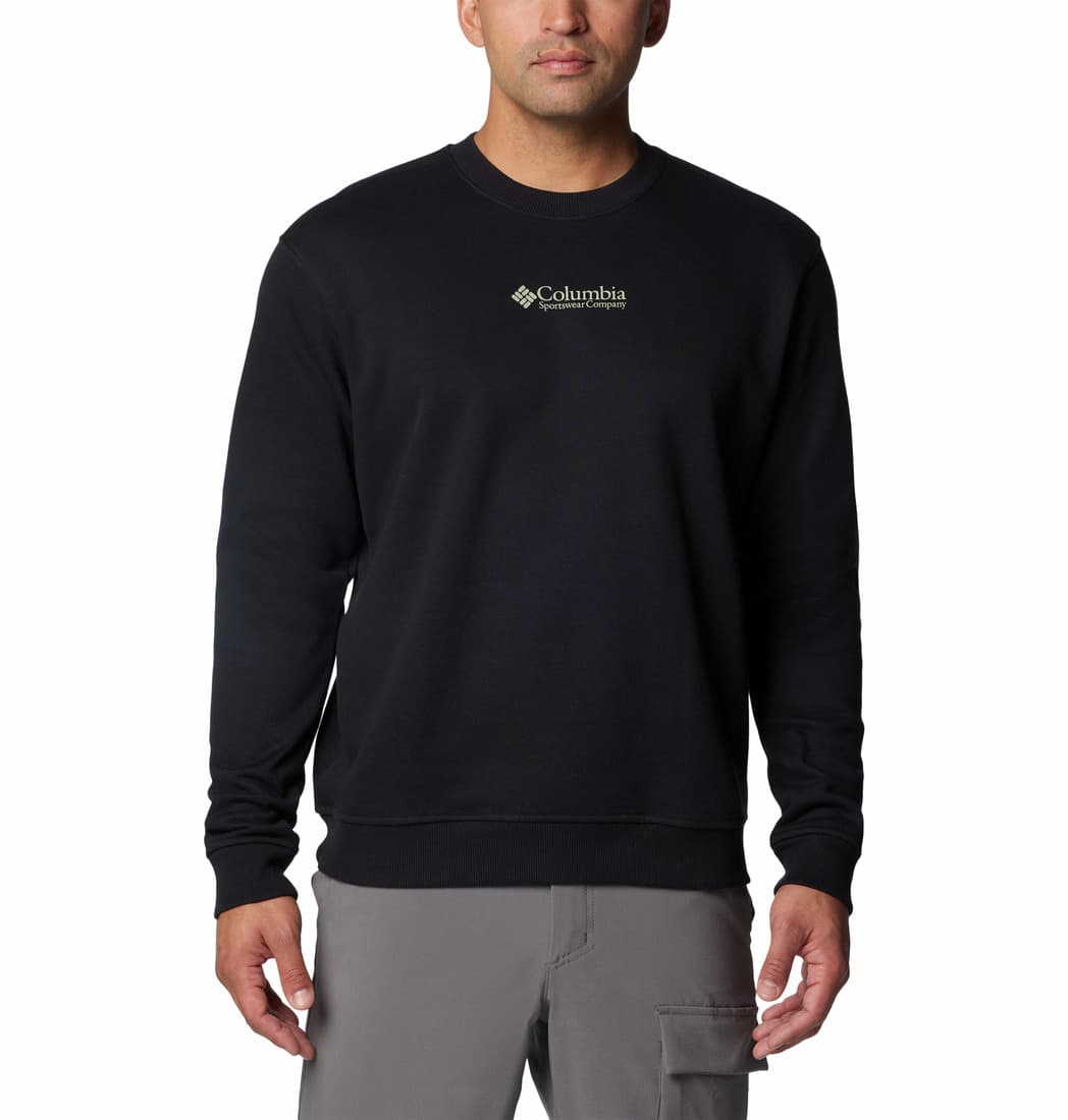 Columbia Columbia Men's Meridian Creek Crew Black, Csc Center Chest