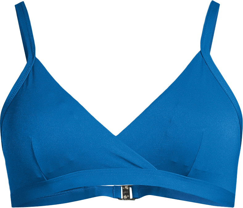 Casall Casall Women's Overlap Bikini Top Blue Teel