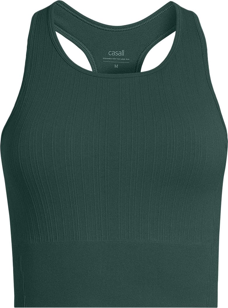 Casall Casall Women's Multi Rib Seamless Padded Sports Top Dark Pine