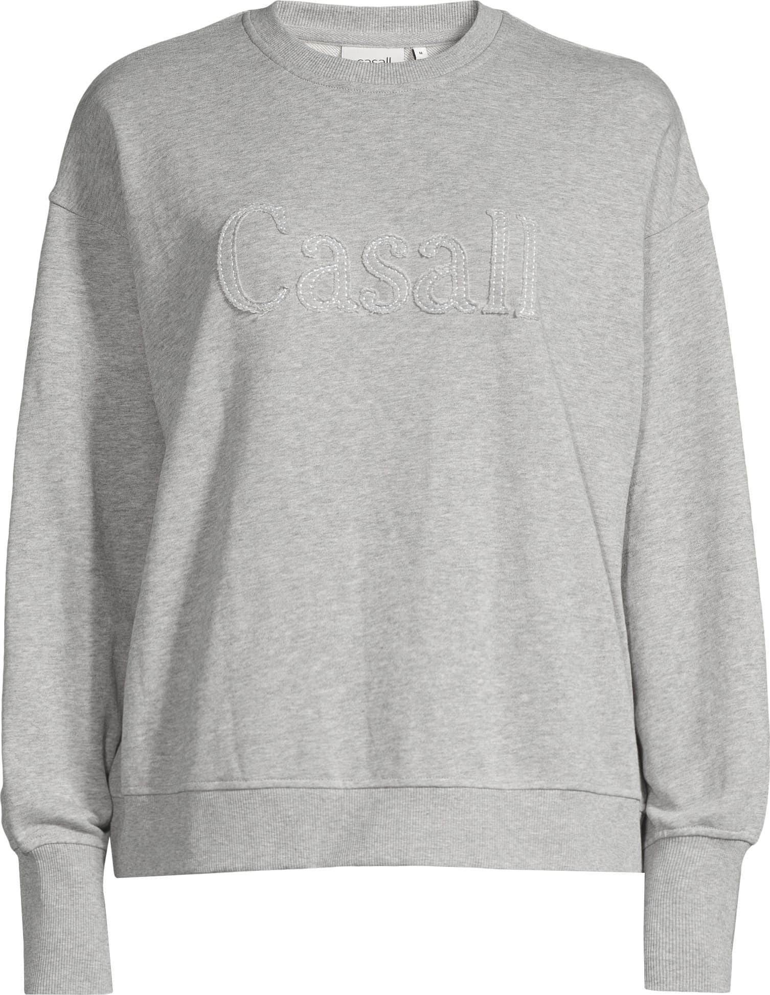 Casall Casall Women's Terry Spring Graphic Crew Grey Melange