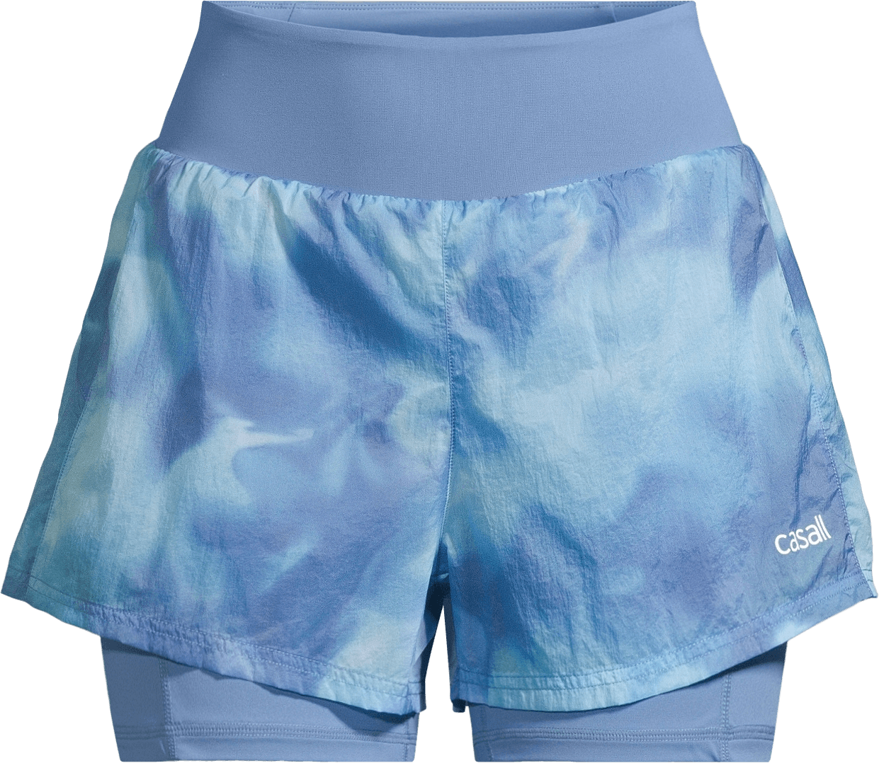 Casall Casall Women's Breeze Printed Running Shorts Breeze Blue Shadow