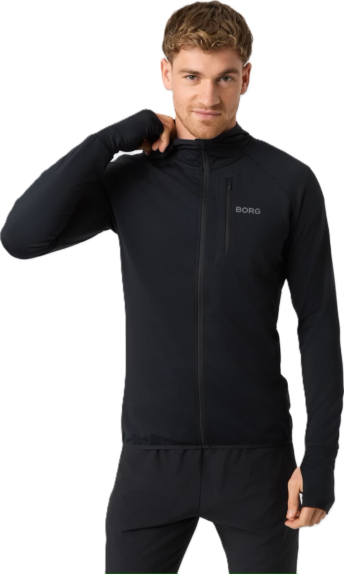 Björn Borg Björn Borg Men's Borg Running Mid Layer Hood Black Beauty