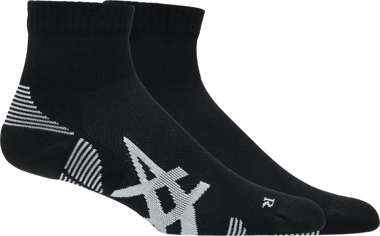 Asics Asics 2 Pack Cushioned Run Quarter Sock Performance Black/Performance Black