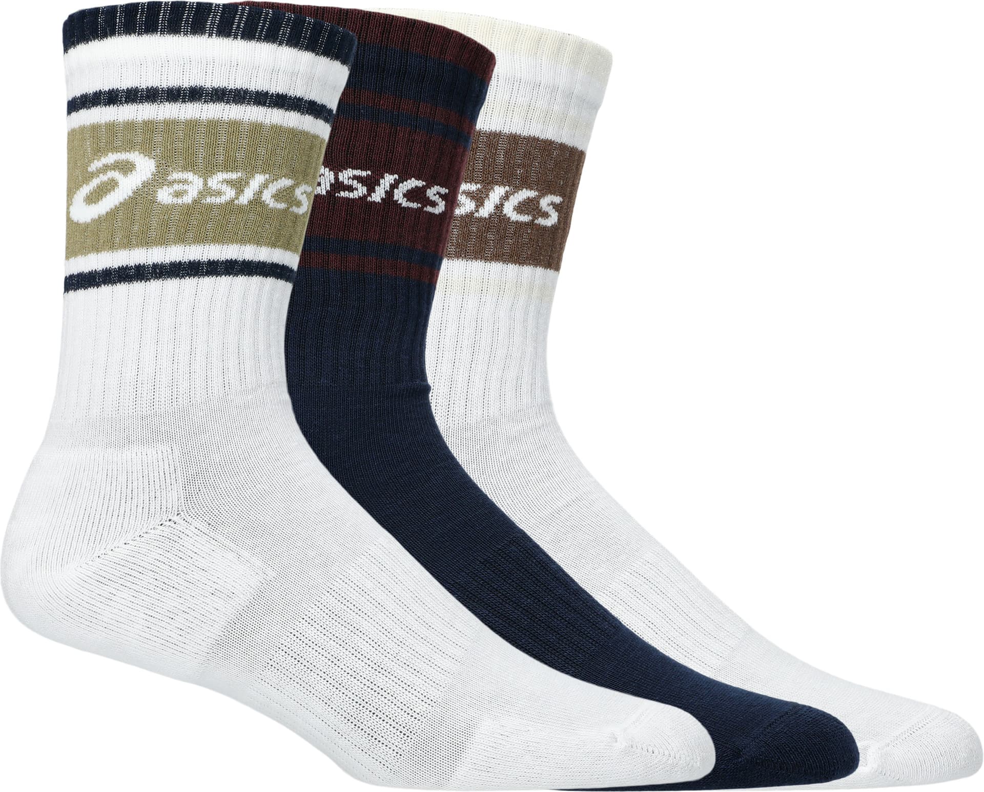 Asics Asics 3 Pack Asics Logo Crew Sock Midnight/dark Red Planet/lemongrass