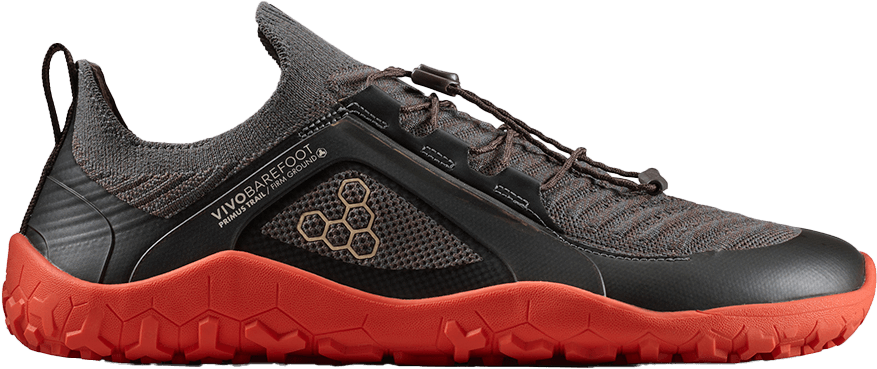 Vivobarefoot Vivobarefoot Men's Primus Trail Knit FG Obsidian/cherry Tomato