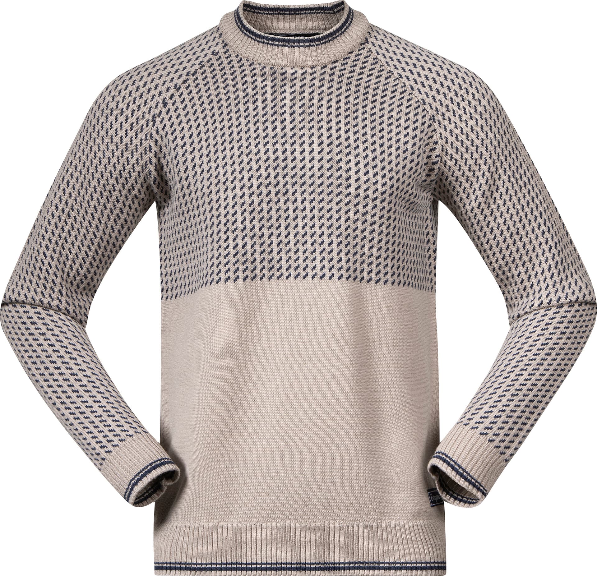 Bergans Bergans Men's Alvdal Wool Jumper Sandstone/navy Blue