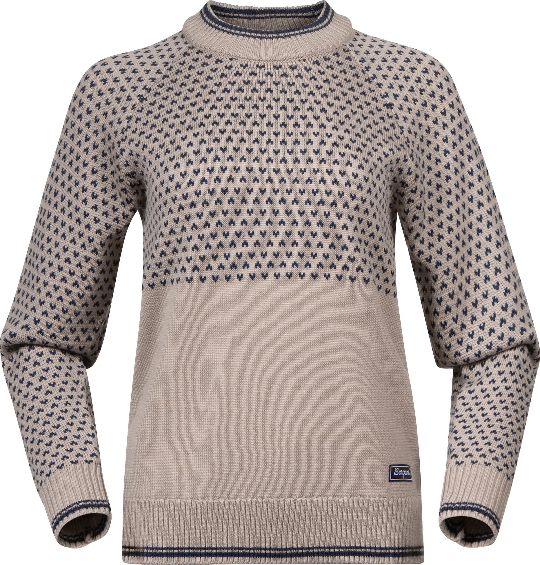 Bergans Bergans Women's Alvdal Wool Jumper  Sandstone/navy Blue