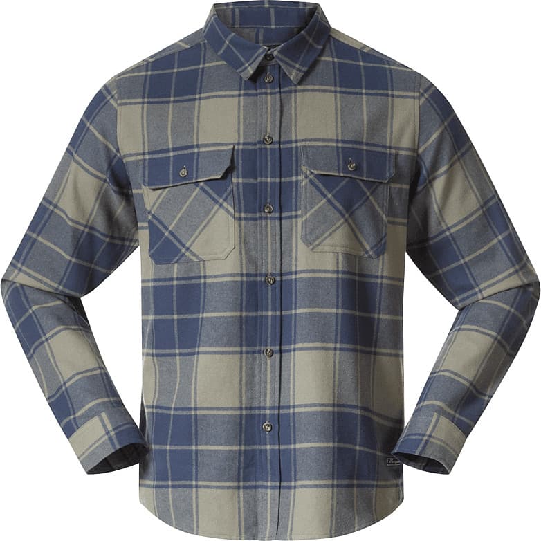 Bergans Bergans Men's Nordmarka Flannel Shirt Green Mud/navy Blue Check