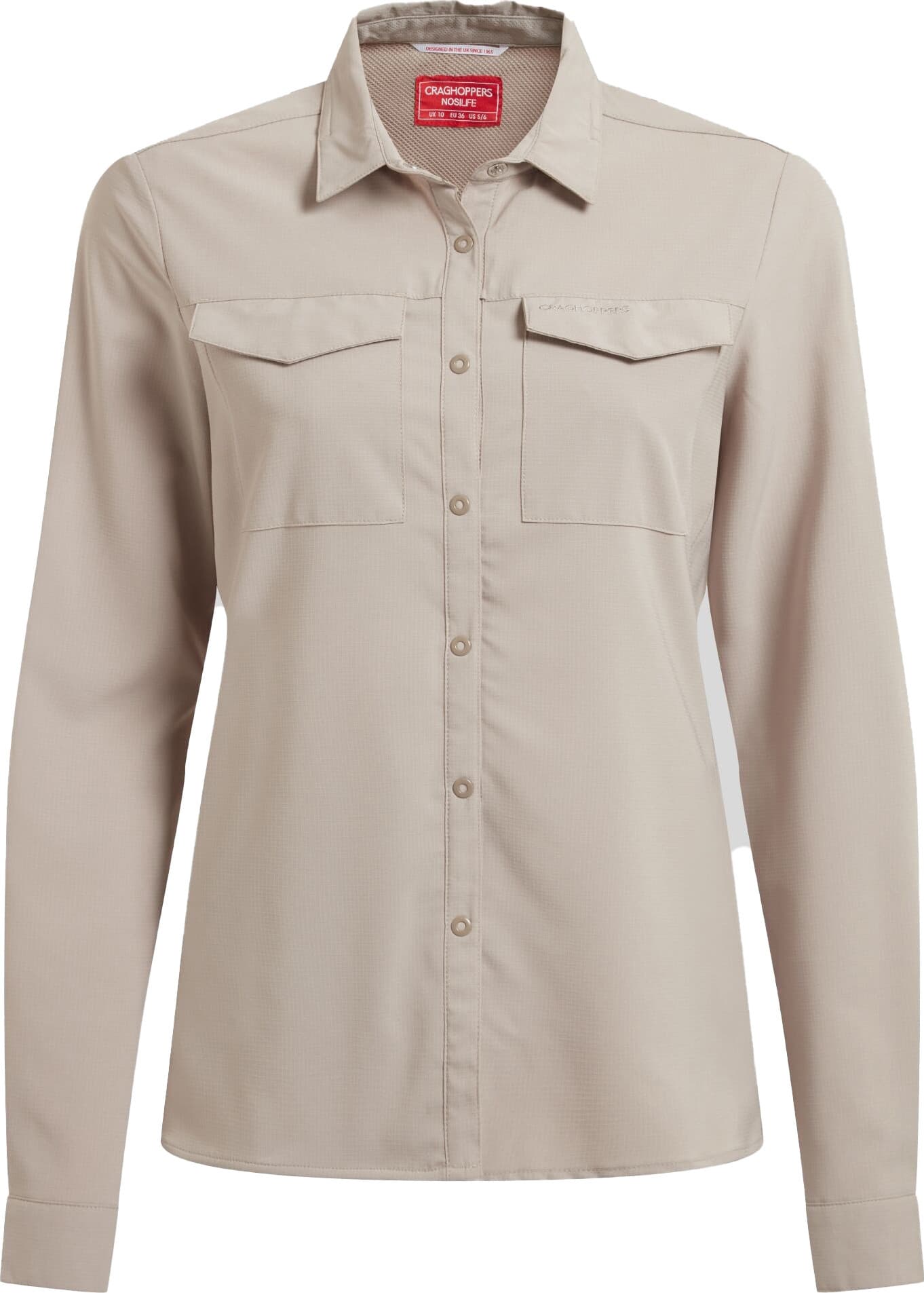 Craghoppers Craghoppers Women's Nosilife Pro Long Sleeved Shirt V Soft Mushroom