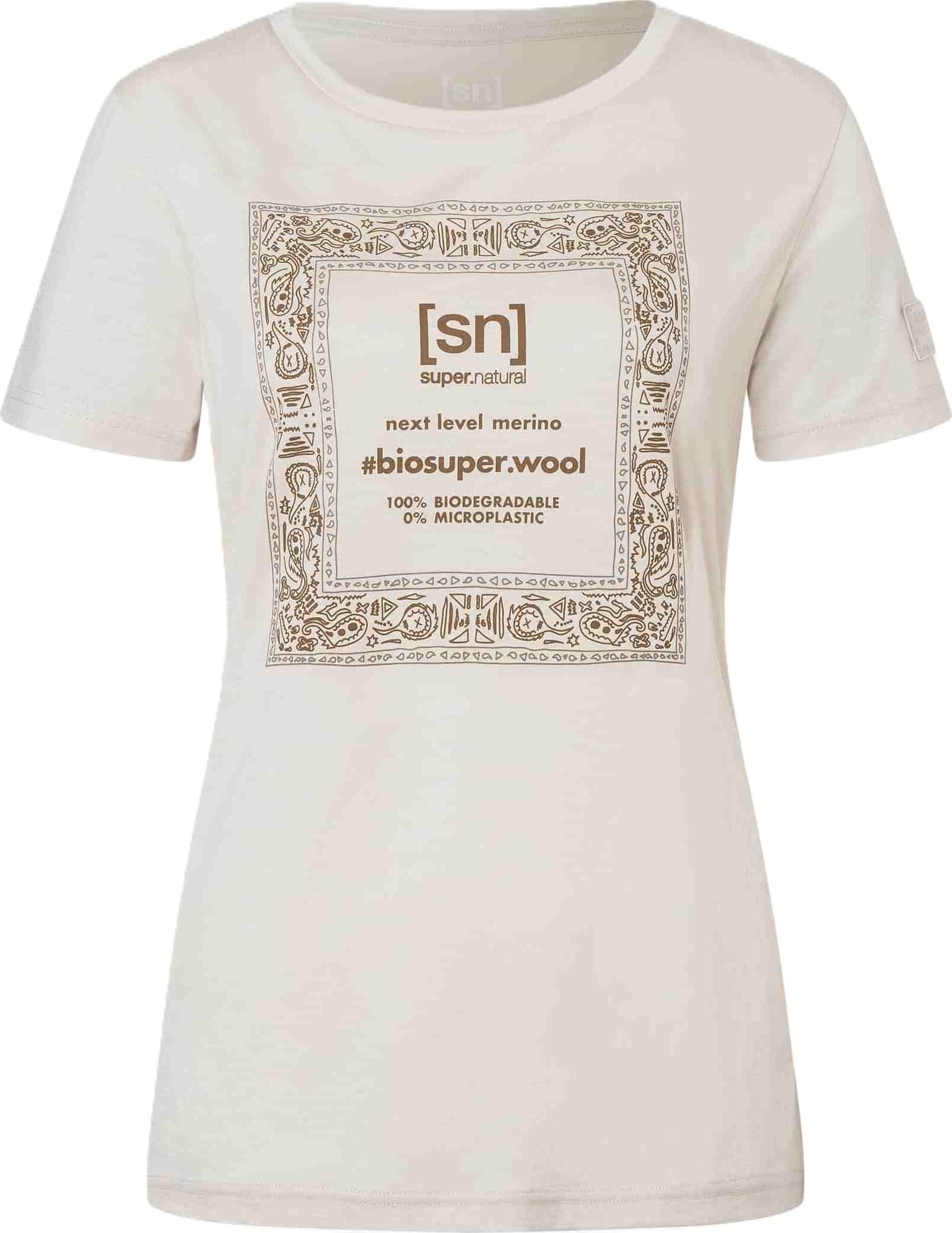 Super.Natural super.natural Women's Bandana Bio J Tee White Stone Melange/vintage Khaki Melange/kangaroo
