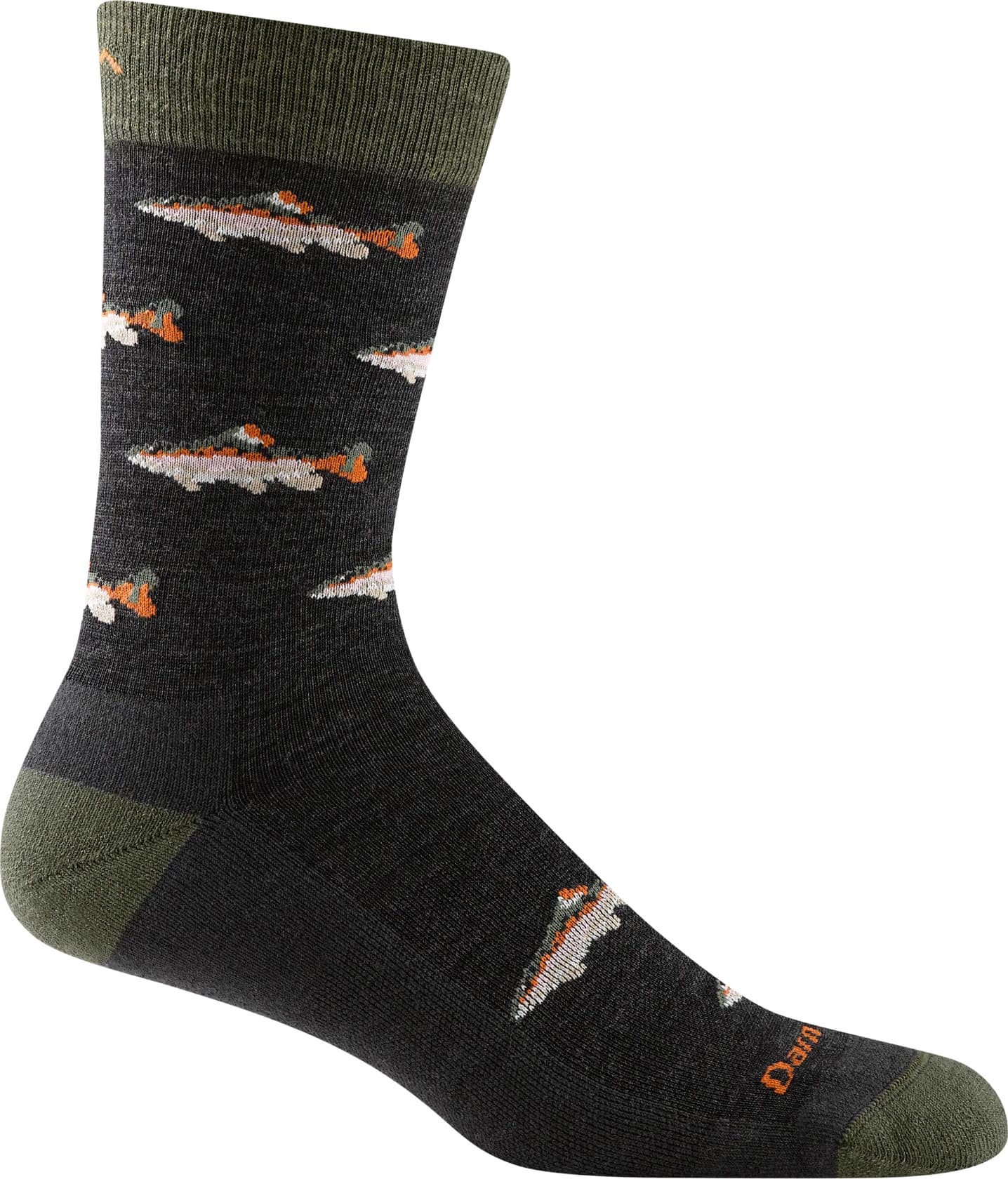 Darn Tough Darn Tough Men's Spey Fly Crew Lightweight Lifestyle Sock Charcoal