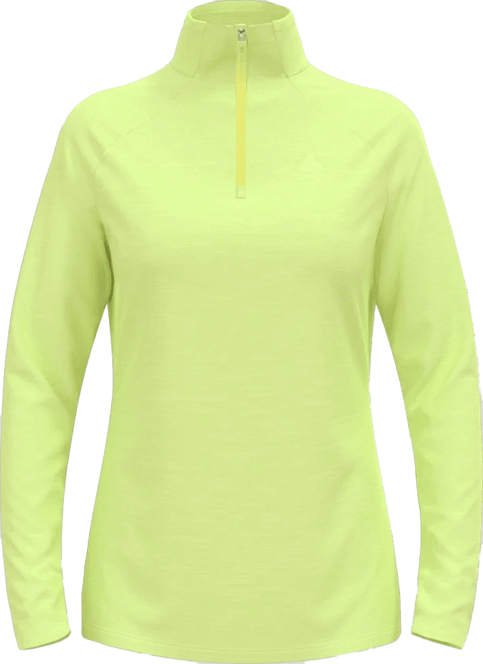 Odlo Odlo Women's Midlayer 1/2 Zip Run Easy Warm Shadow Lime Melange