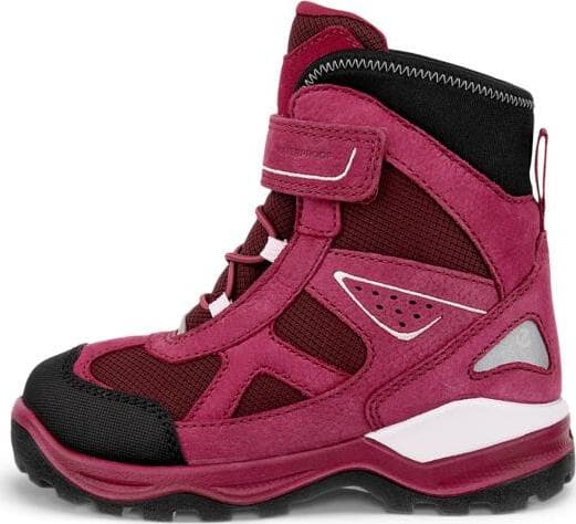 Ecco Ecco Kids' Snow Mountain 1s Waterproof Black/red Plum/dark Ruby
