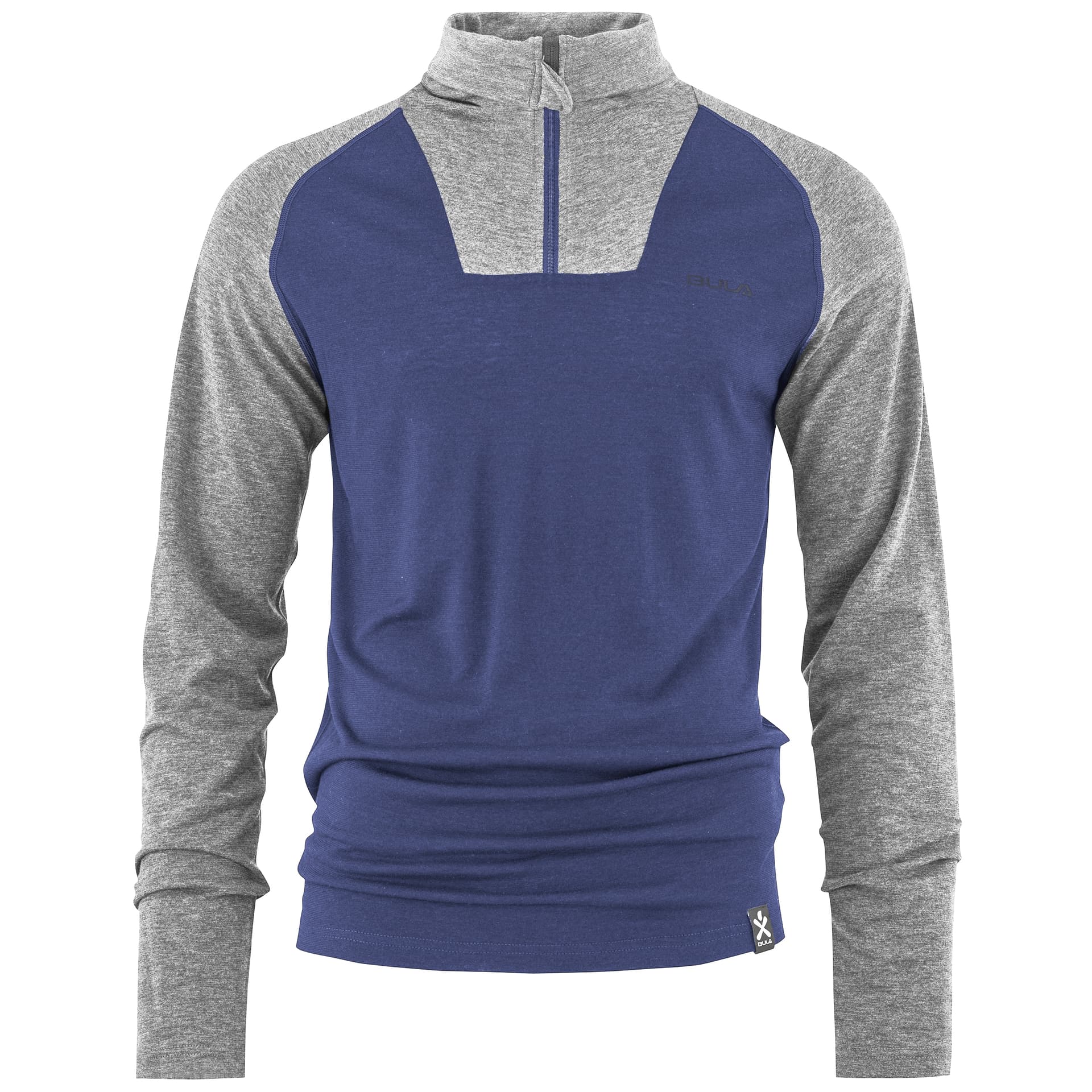 Bula Bula Men's Retro Merino Wool Halfzip Sweater Sblue