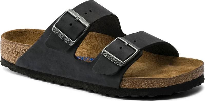 Birkenstock Birkenstock Arizona Oiled Nubuck Leather Soft Footbed Narrow Black