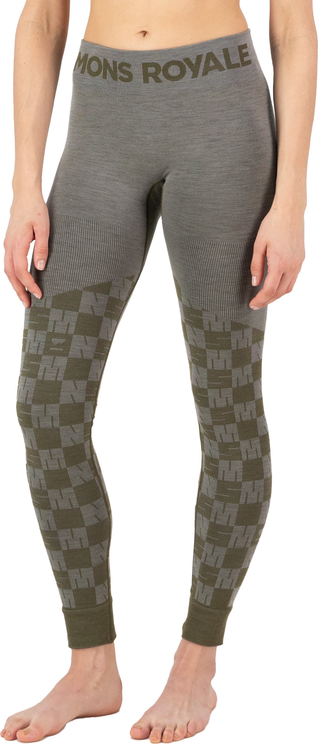 Mons Royale Mons Royale Women's Ascender Merino Seamless Legging Dried Sage/Dark Olive