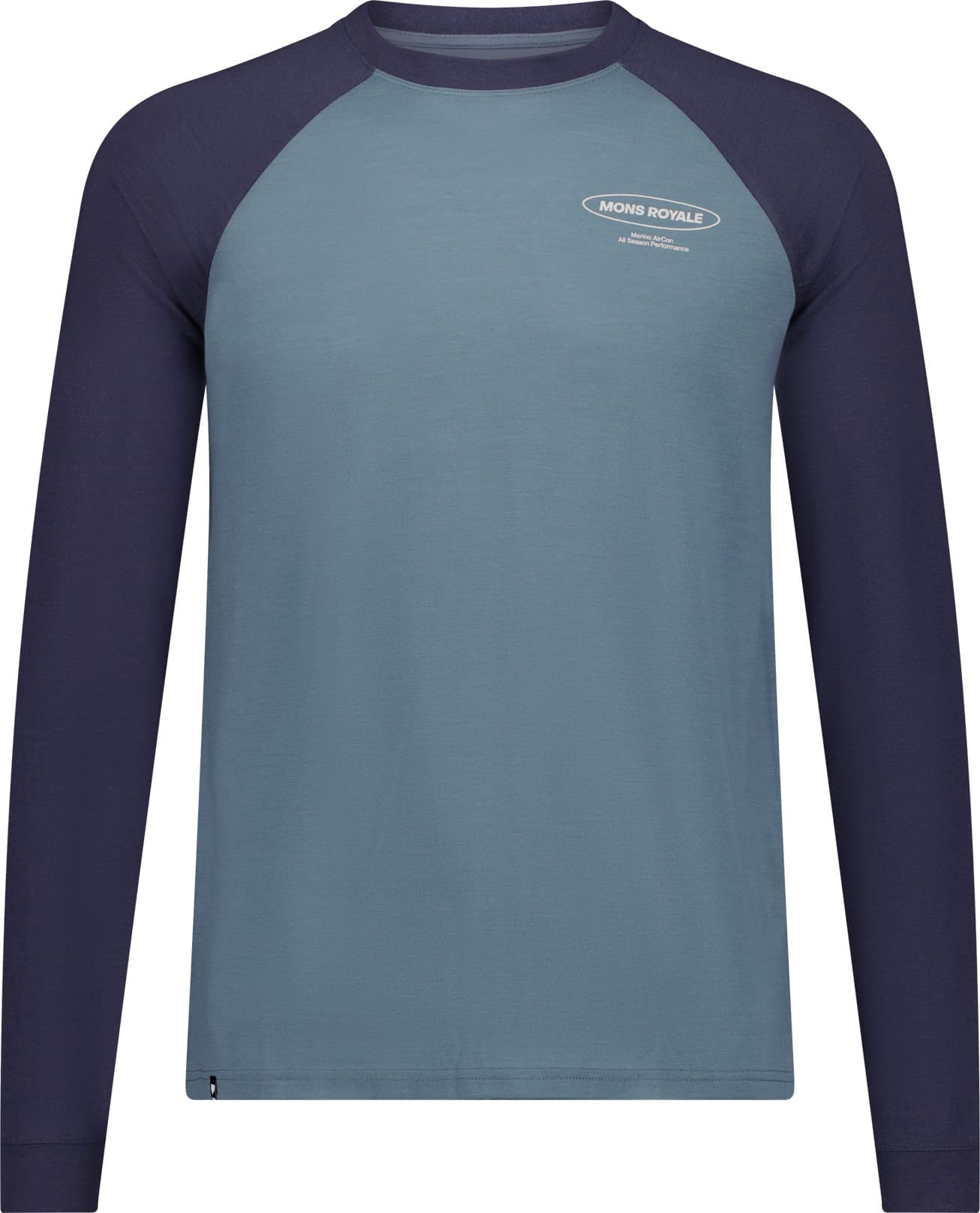 Mons Royale Mons Royale Men's Icon Merino Raglan Long Sleeve Goblin Blue/Midnight