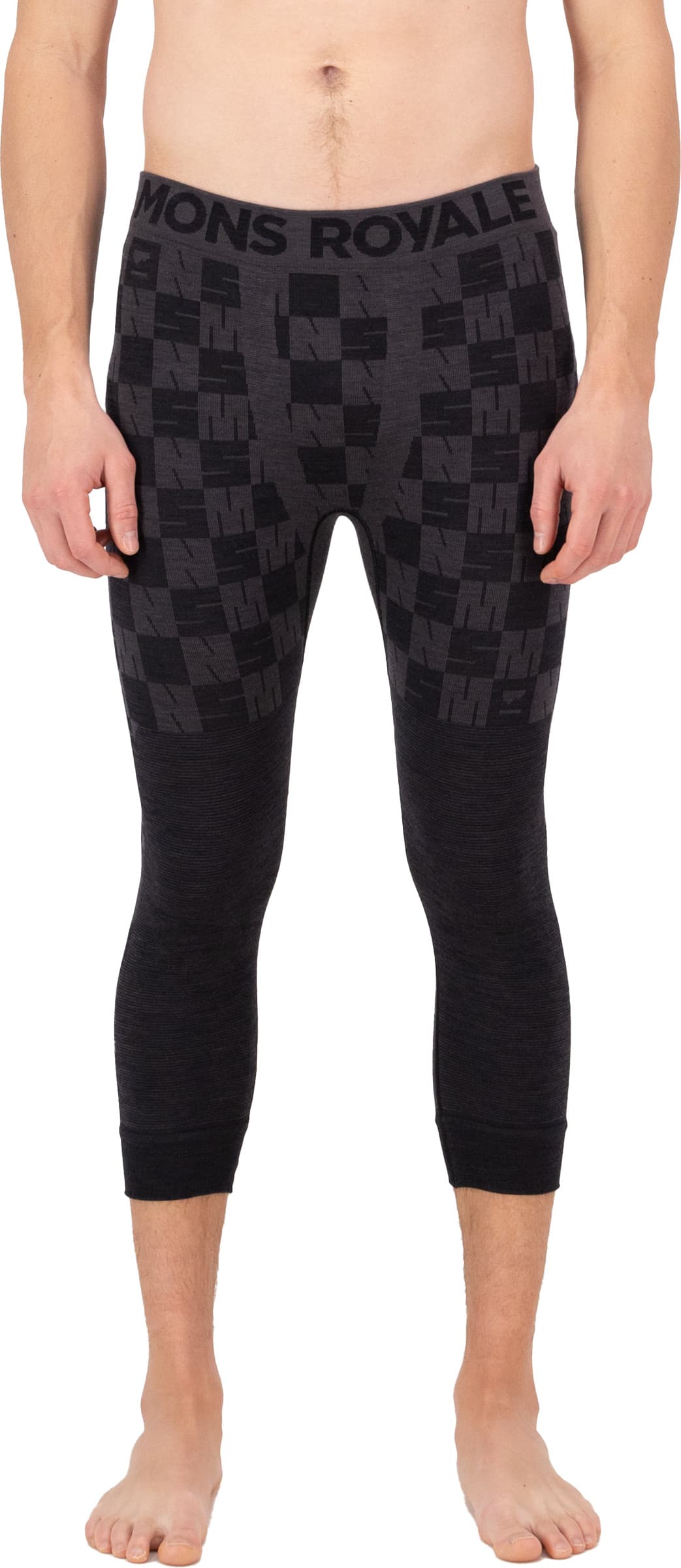 Mons Royale Mons Royale Men's Ascender Merino Seamless 3/4 Legging Forged Iron/Black