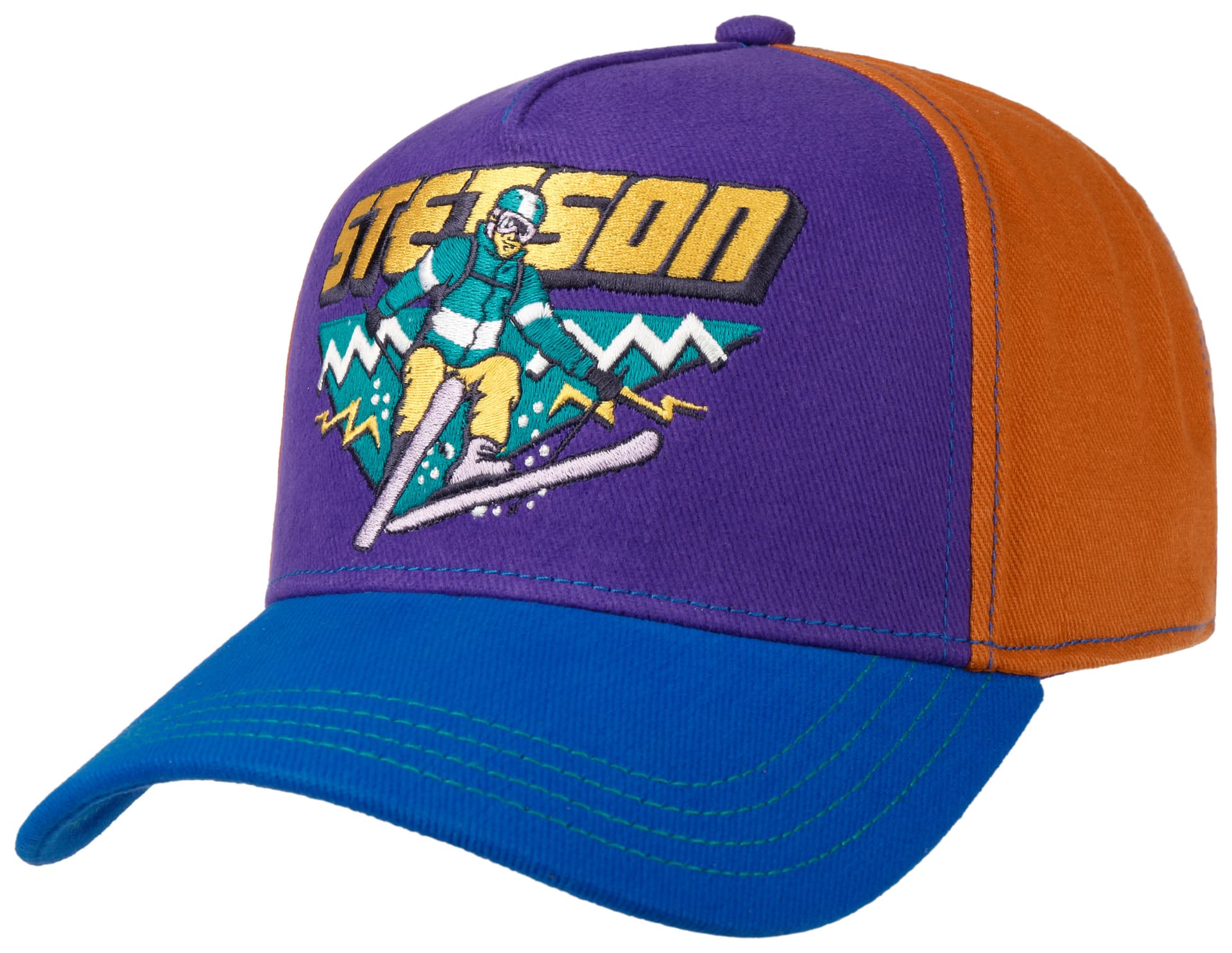 Stetson Stetson Ski Trucker Colour Block Cap Blue/Orange/Purple