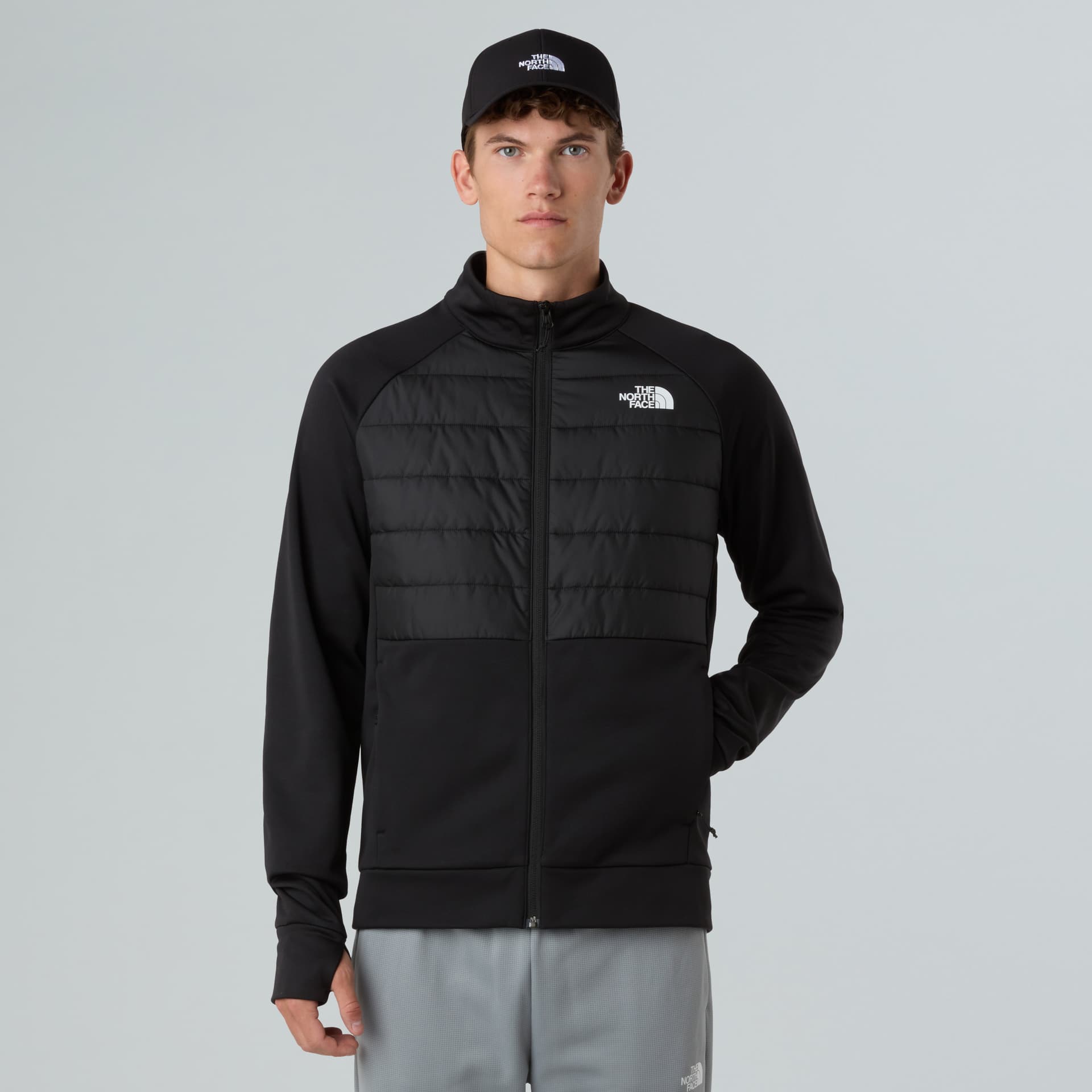 The North Face The North Face Men's Reaxion 2.0 Hybrid Full Zip Jacket TNF Black Heather