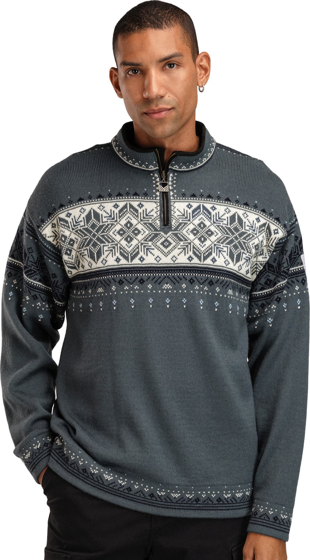 Dale of Norway Dale of Norway Men's Blyfjell Knit Sweater Steel/Offwhite/Navy