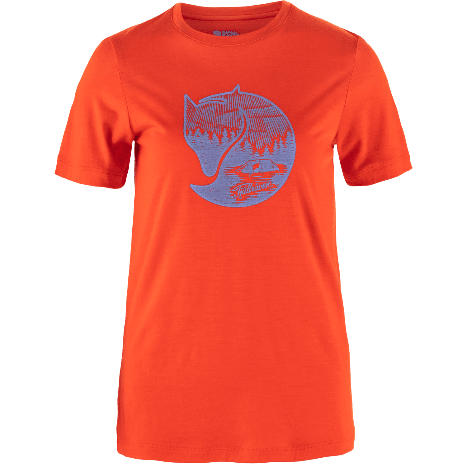 Fjällräven Fjällräven Women's Abisko Wool Fox Short Sleeve Flame Orange-Ultramarine