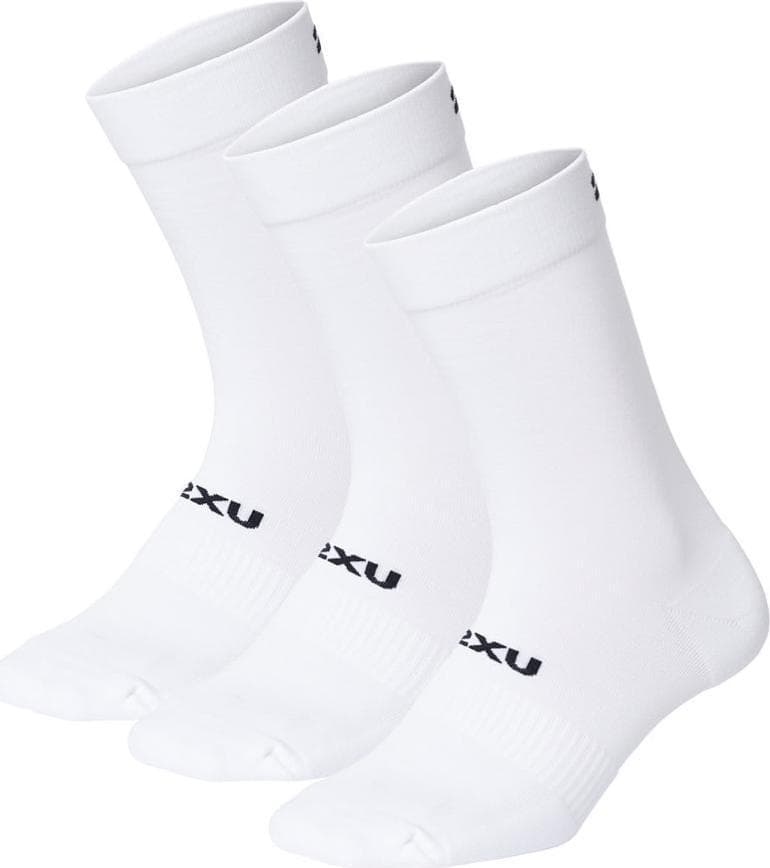 2XU 2XU Crew Socks 3 Pack White/Black