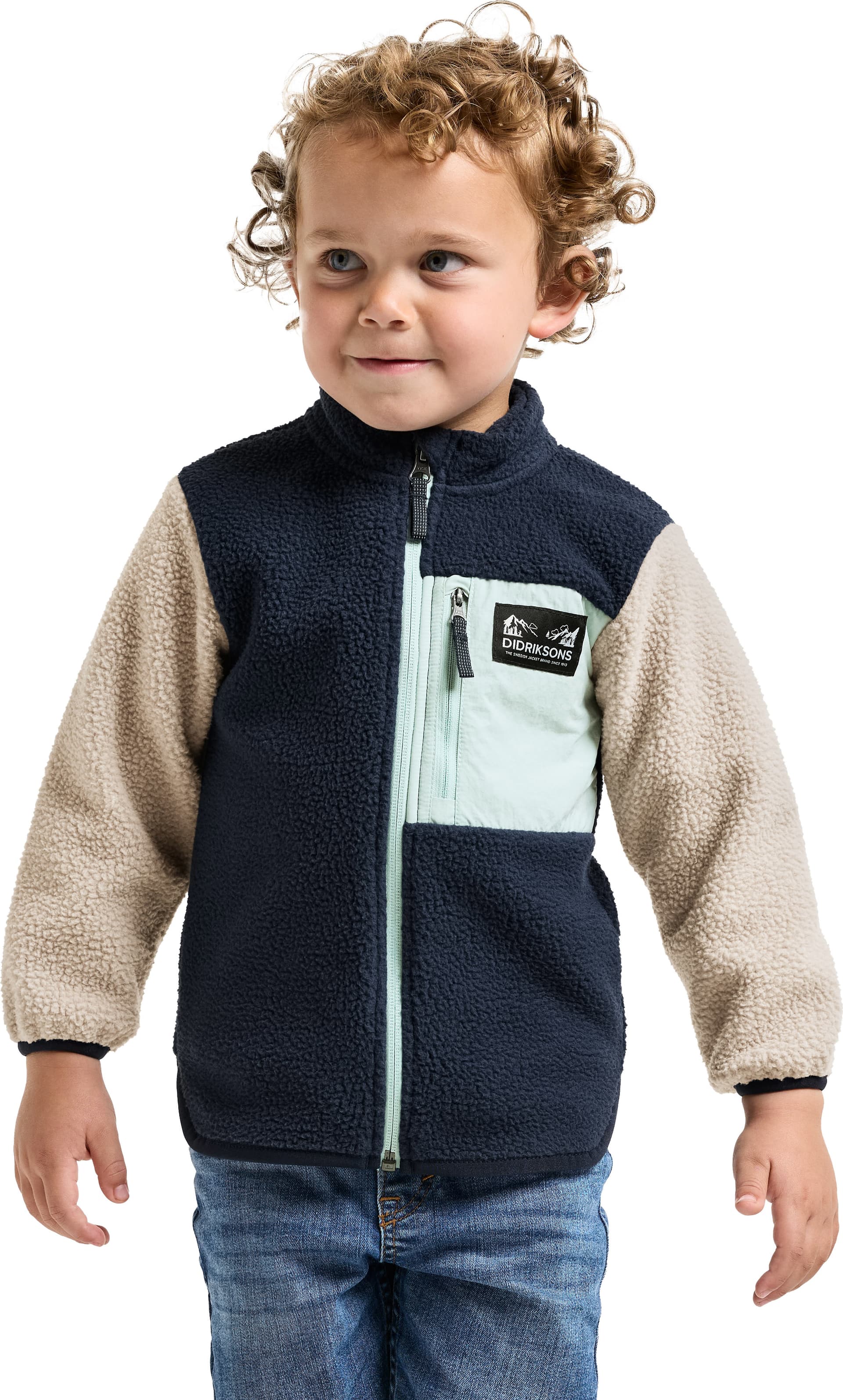 Didriksons Didriksons Kids' Anten Full Zip Ocean Mint