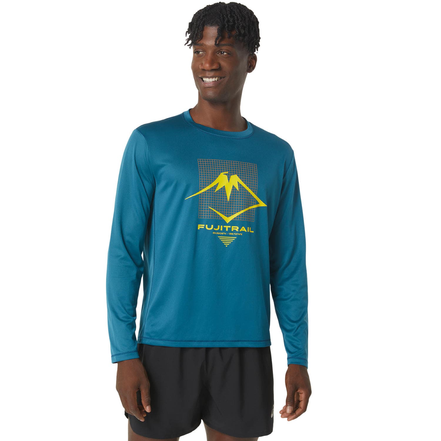 Asics Asics Men's Fujitrail Logo Long Sleeve Top Ink Teal