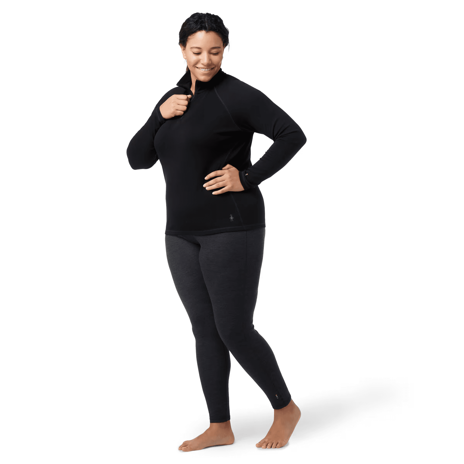 SmartWool Smartwool Women's Classic Thermal Merino Base Layer 1/4 Zip Boxed Black