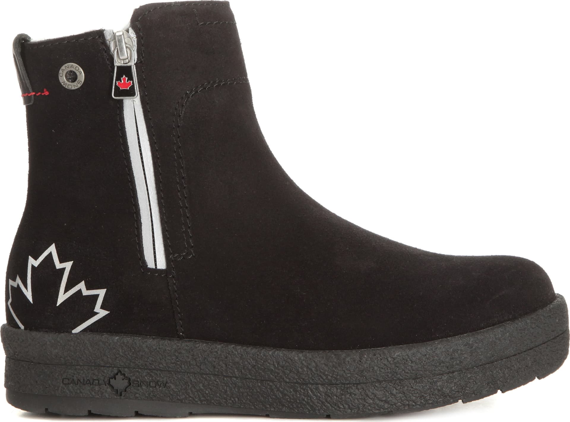 Canada Snow Canada Snow Women's Mount Baker Suede Boots Reflective Zip Black