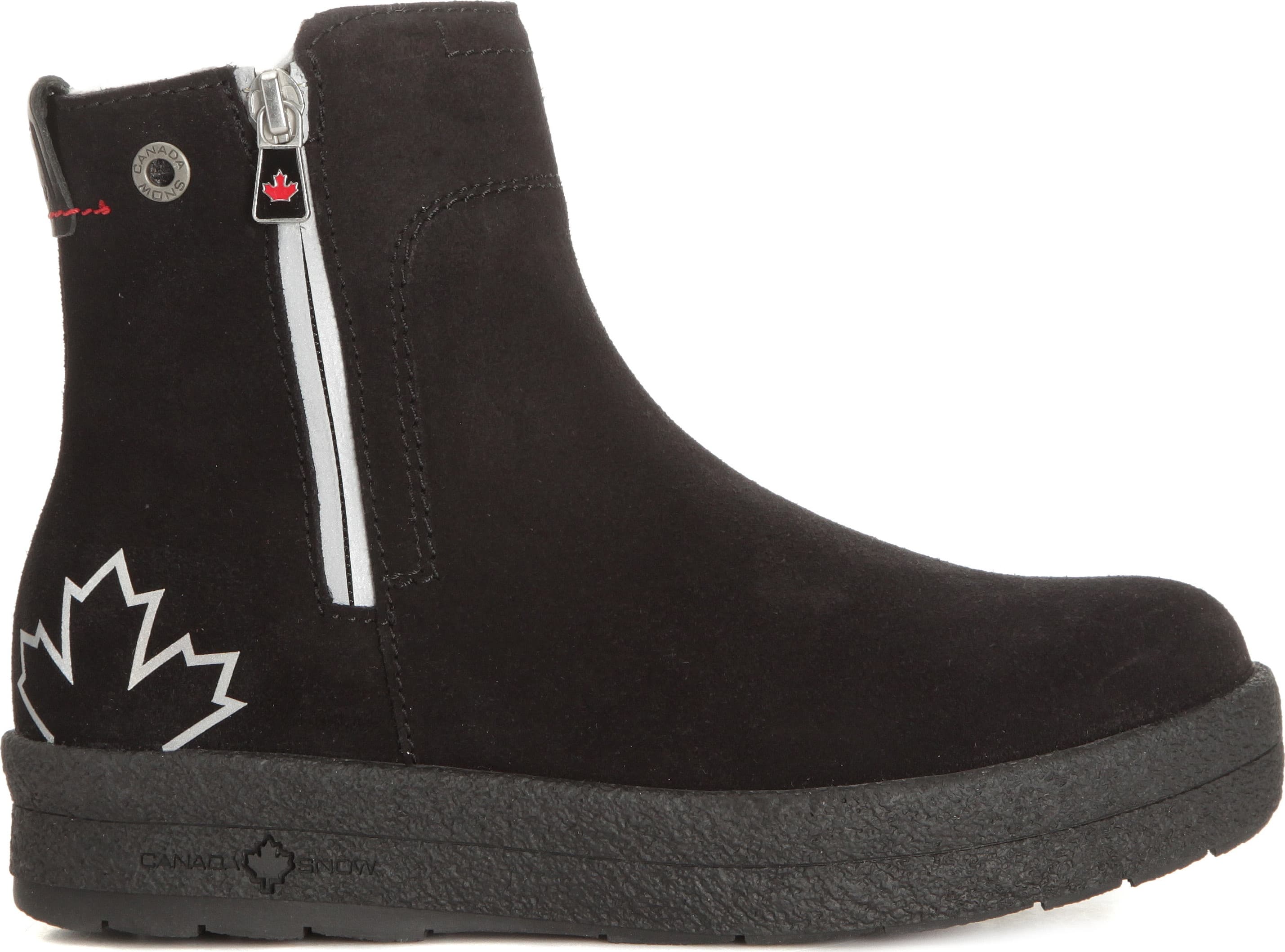 Canada Snow Canada Snow Women's Mount Baker Suede Boots Reflective Zip Black