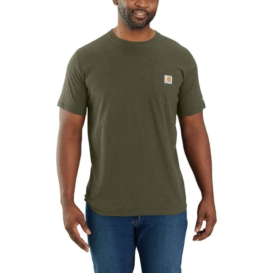 Carhartt Carhartt Men's Carhartt Force Relaxed Fit Midweight Short-Sleeve Pocket T-Shirt  Basil Heather