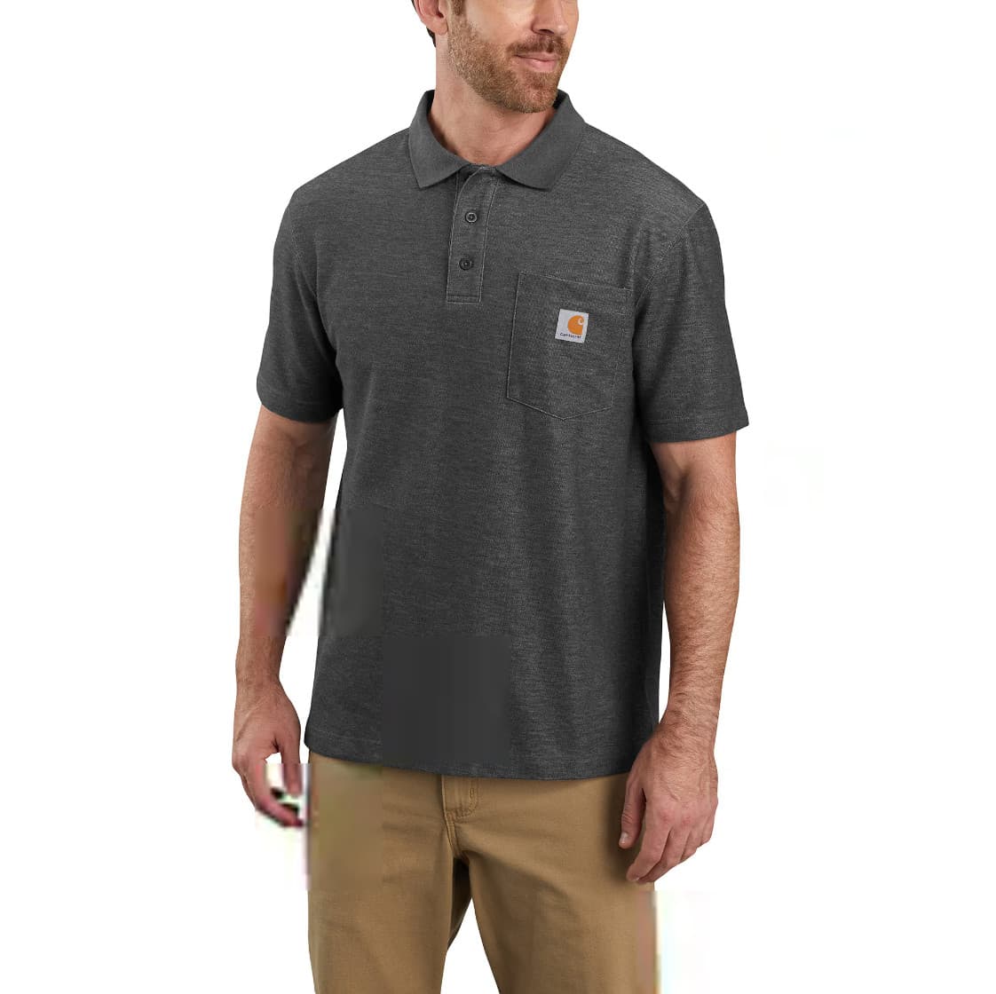 Carhartt Carhartt Men's Loose Fit Midweight Short-Sleeve Pocket Polo  Carbon Heather