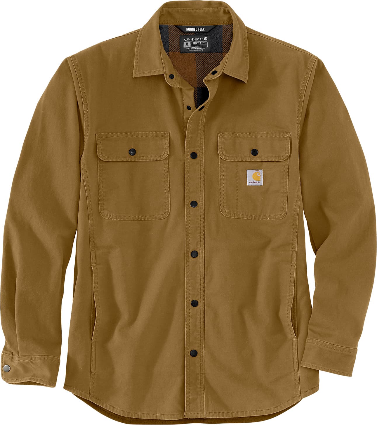 Carhartt Carhartt Men's Canvas Fleece-Lined Shirt Jacket Oak Brown