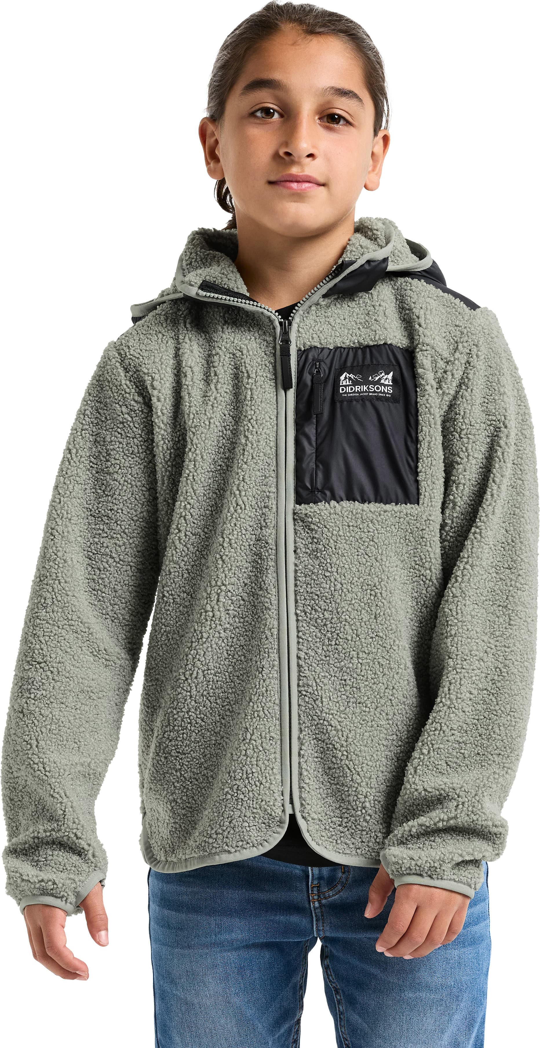 Didriksons Didriksons Kids' Exa Full Zip 3 Wilted Leaf