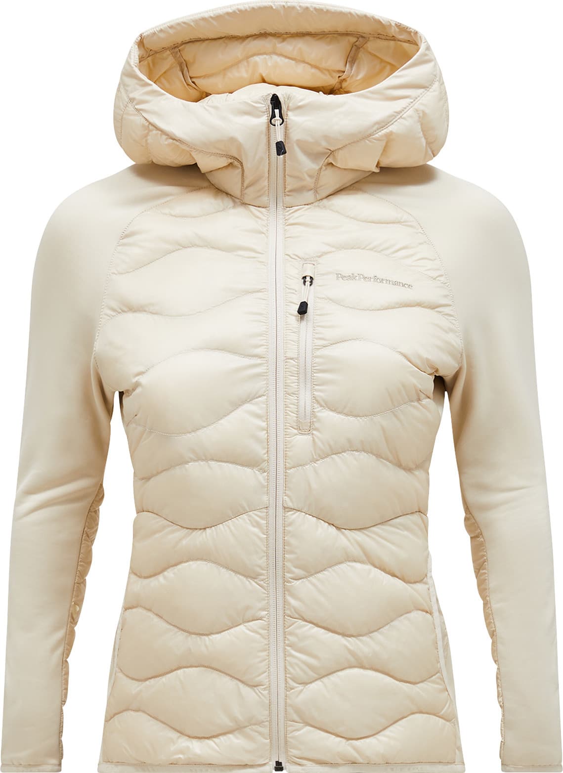 Peak Performance Peak Performance Women's Helium Down Hybrid Hood Sand Fog