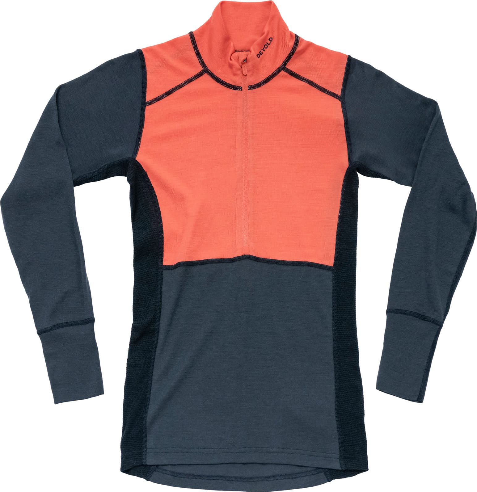 Devold Devold Women's Lauparen Merino 190 Zip Neck Coral/Night/Ink