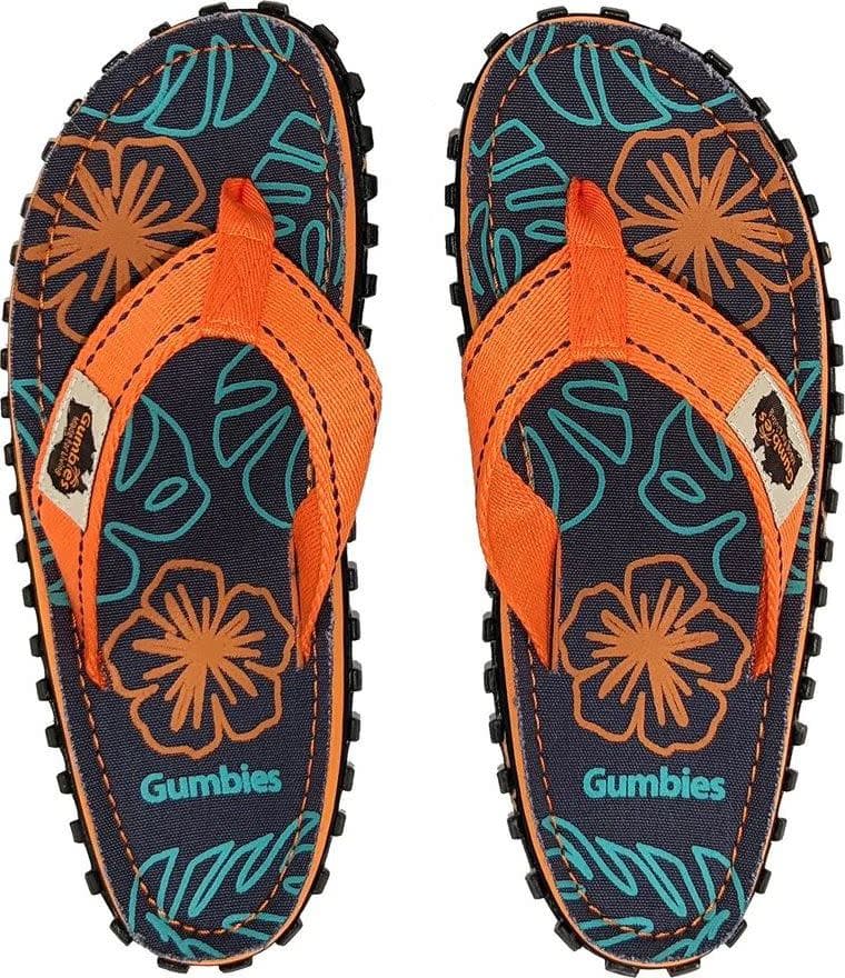 Gumbies Gumbies Unisex Islander Orange Hibiscus