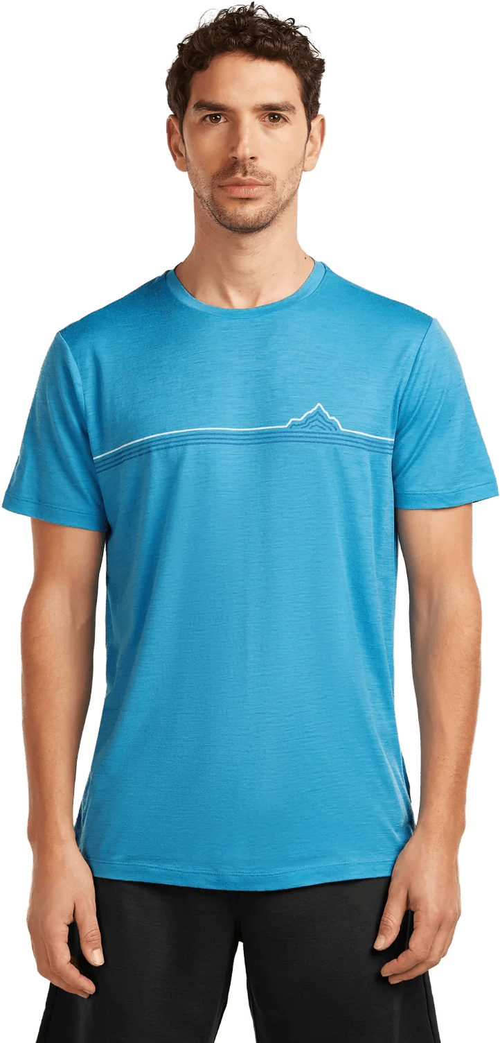 Icebreaker Icebreaker Men's Merino 150 Tech Lite Ss Tee Range Stripes Arctic
