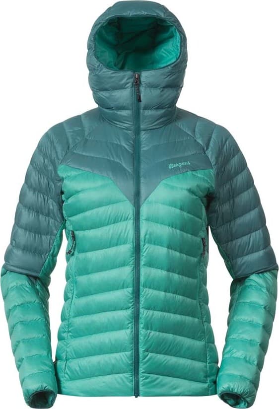 bergans Bergans Women's Tind Light Down Jacket Hood Light Malachite Green/Malachite Green