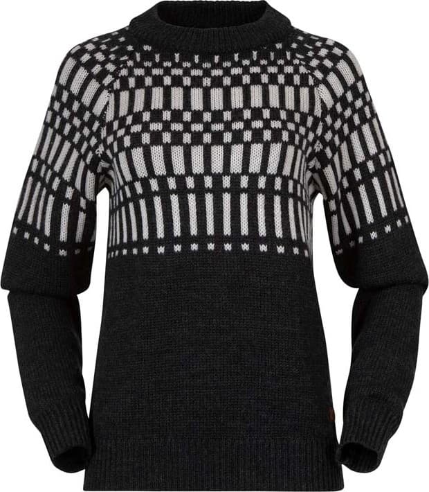 bergans Bergans Women's Nordmarka Merino Jumper Dark Shadow Grey/Vanilla White