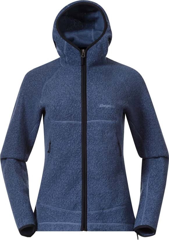 Bergans Bergans Women's Vaagaa Merino Terry Midlayer Hoodie Granite Blue